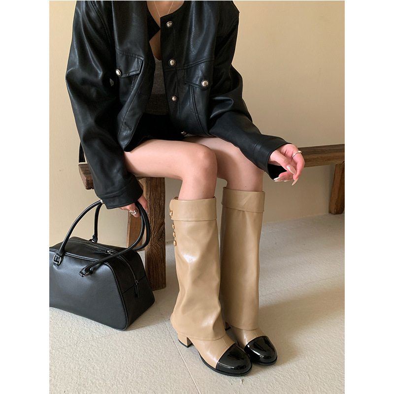 Sock Boot Women - Маленькие ароматные рыцарские сапоги с круглым