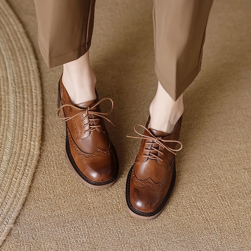Oxford Lace Up Women - НОВЫЕ весенние женские лоферы из натуральной