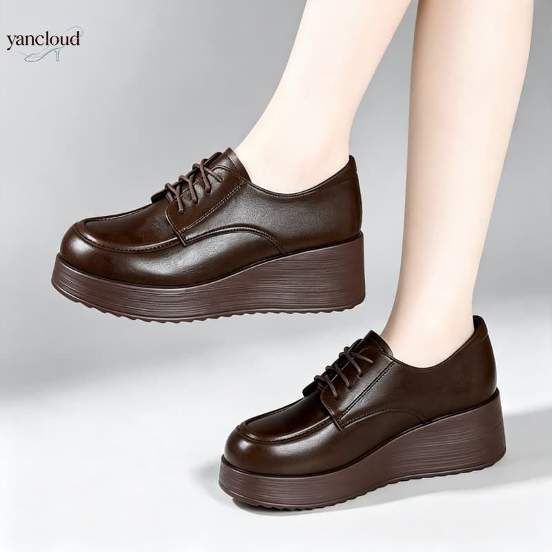 Oxford Lace Up Women - Удобные туфли-лодочки на платформе из мягкой