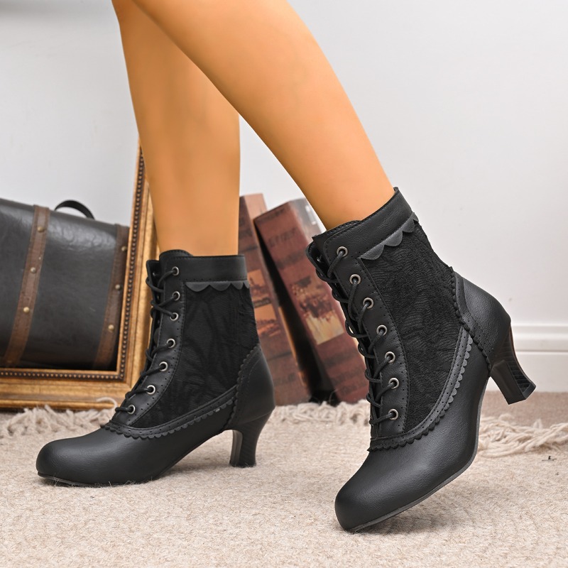 Court Heel Pointed - Женские атласные кружевные свадебные ботинки на