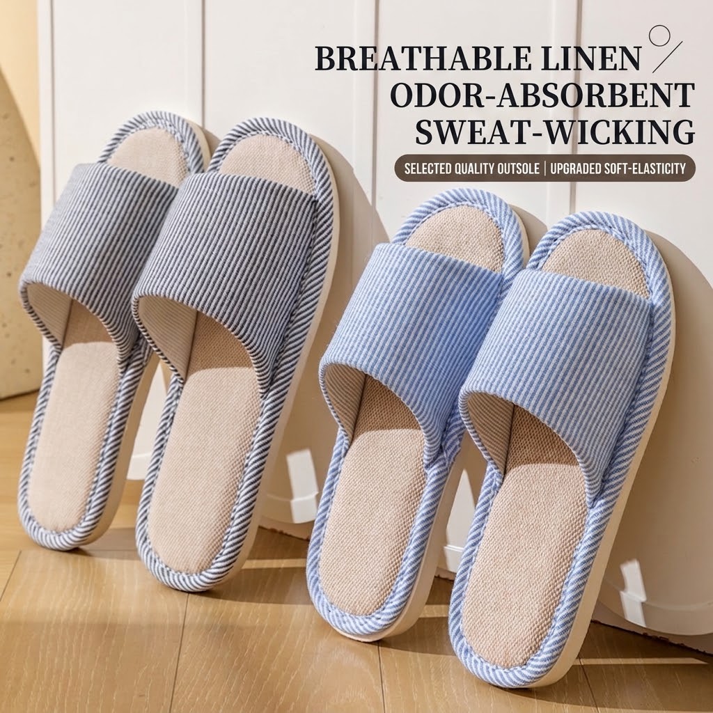 Mule Slip On - Дышащие льняные тапочки для женщин и