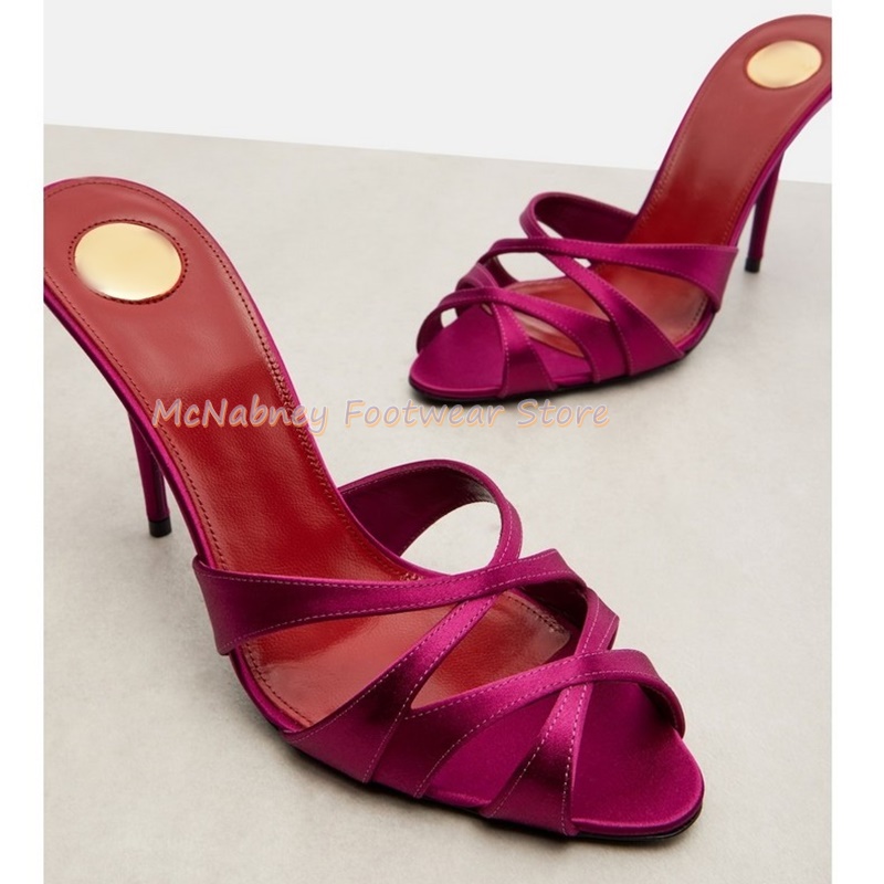 Women'S Shoes Clogs - Острые туфли на шпильке из атласной