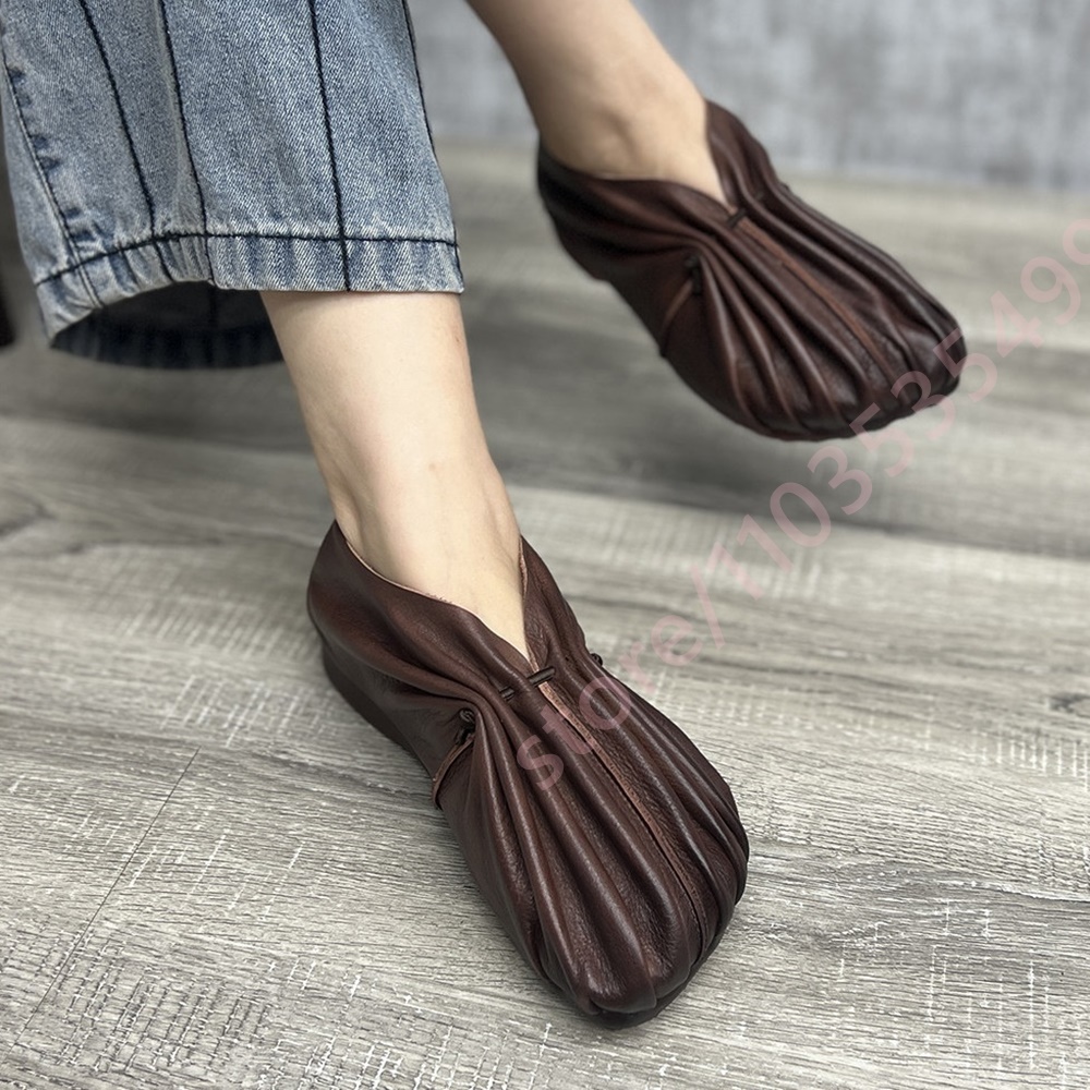 Женские ретро-туфли с плиссиро – обзор и цена Mule Slip On