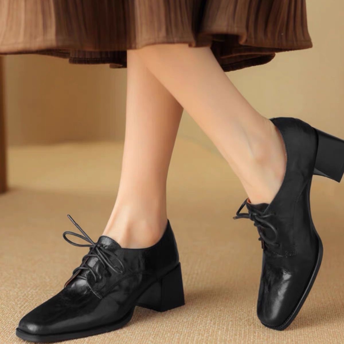 Женские туфли-оксфорды с квадр – обзор и цена Oxford Lace Up Women