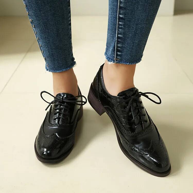 Женские туфли на низком каблук – обзор и цена Oxford Lace Up Women