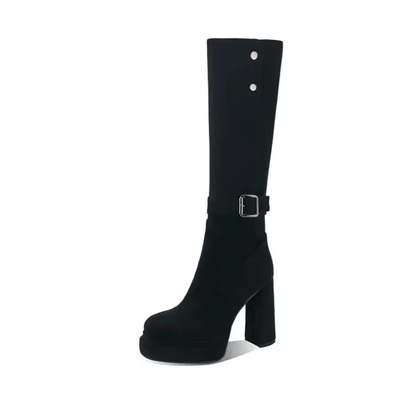 Женские ботинки на толстом выс – обзор и цена Knee High Boots Women