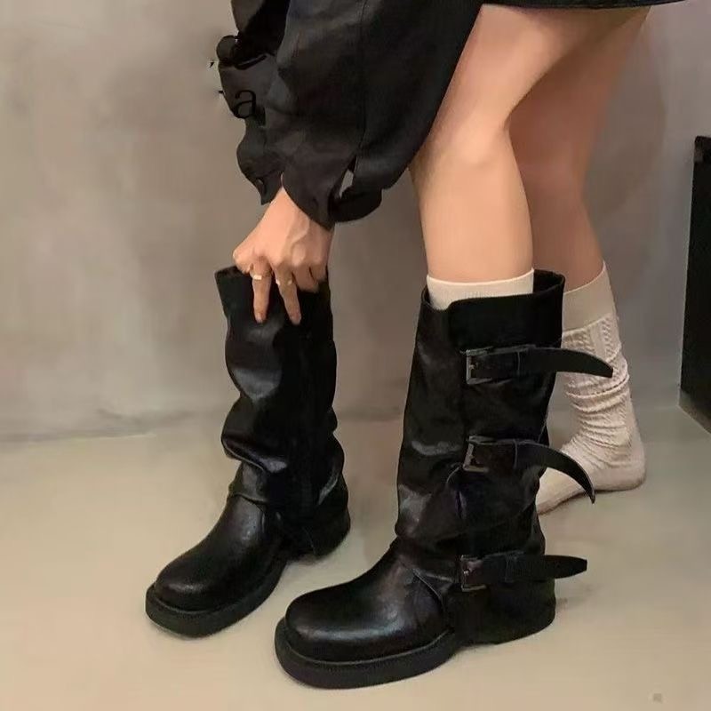 Женские плиссированные полусап – обзор и цена Knee High Boots Women