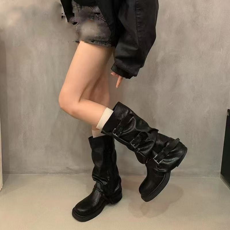 Женские плиссированные полусап – обзор и цена Knee High Boots Women